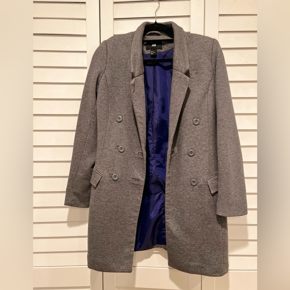 H&M Grey Ling Coat in size 2